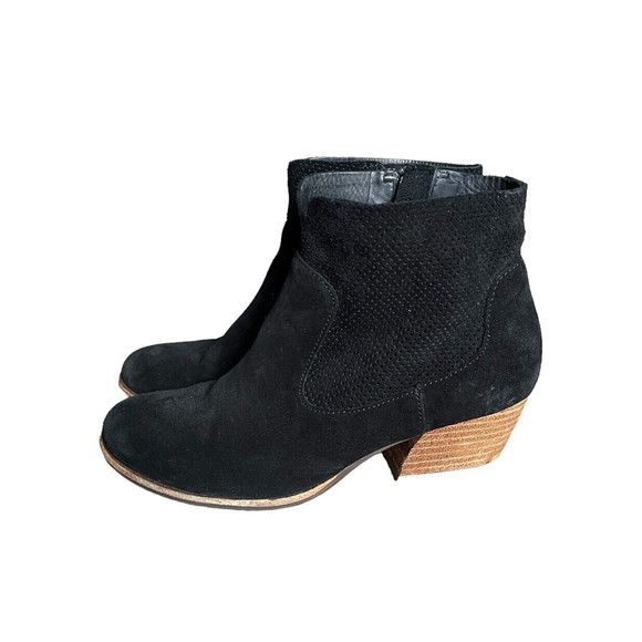 Kork-Ease Sherill Booties Ankle Boots Heels Suede Leather Zip Black Womens 9 - Picture 6 of 11
